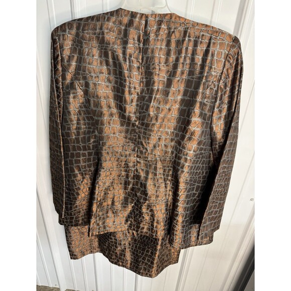 Vintage Elsa Loraine Blazer jacket and skirt set size 18 W crocodile print - Picture 8 of 8
